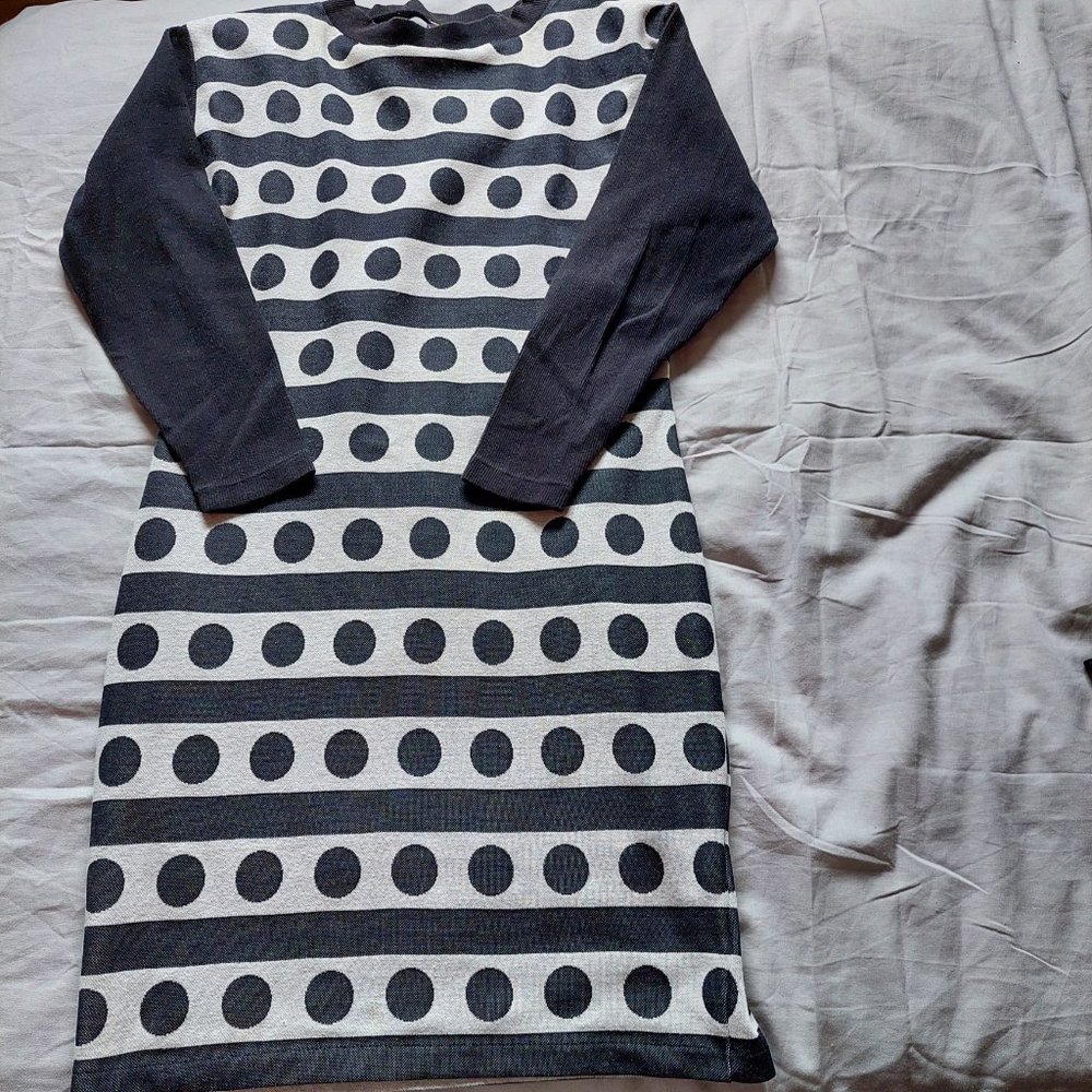 Polka dot + stripes sweater dress (Size M)